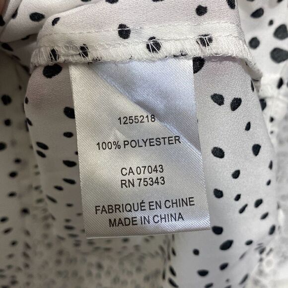 Jones & Co Jones New York Women's White Black Dotted Ruffled Blouse Size XL - Picture 9 of 9